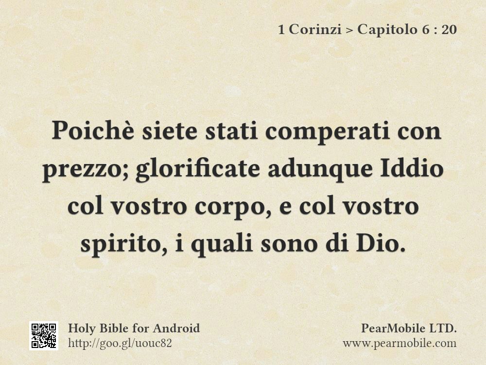 1 Corinzi, Capitolo 6:20